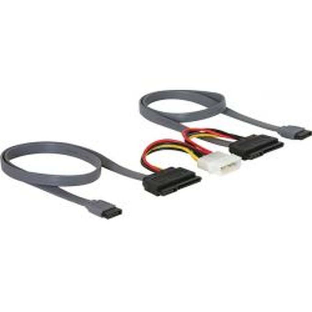 Delock Sata Cable For 2xsata Hard Drives + Molex 4-pin Power, 50 Cm
