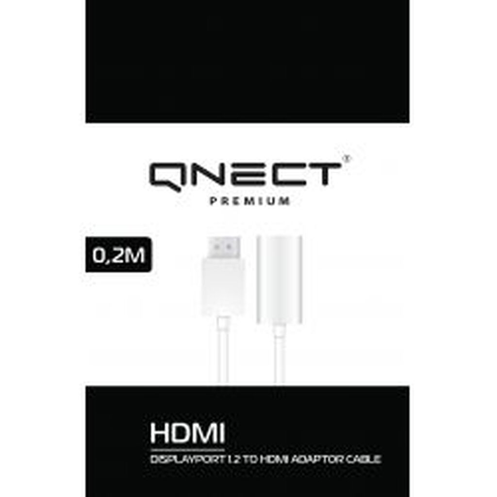 Qnect Adapter Displayport 1.4 Male-hdmi Female Aud, 0.2m