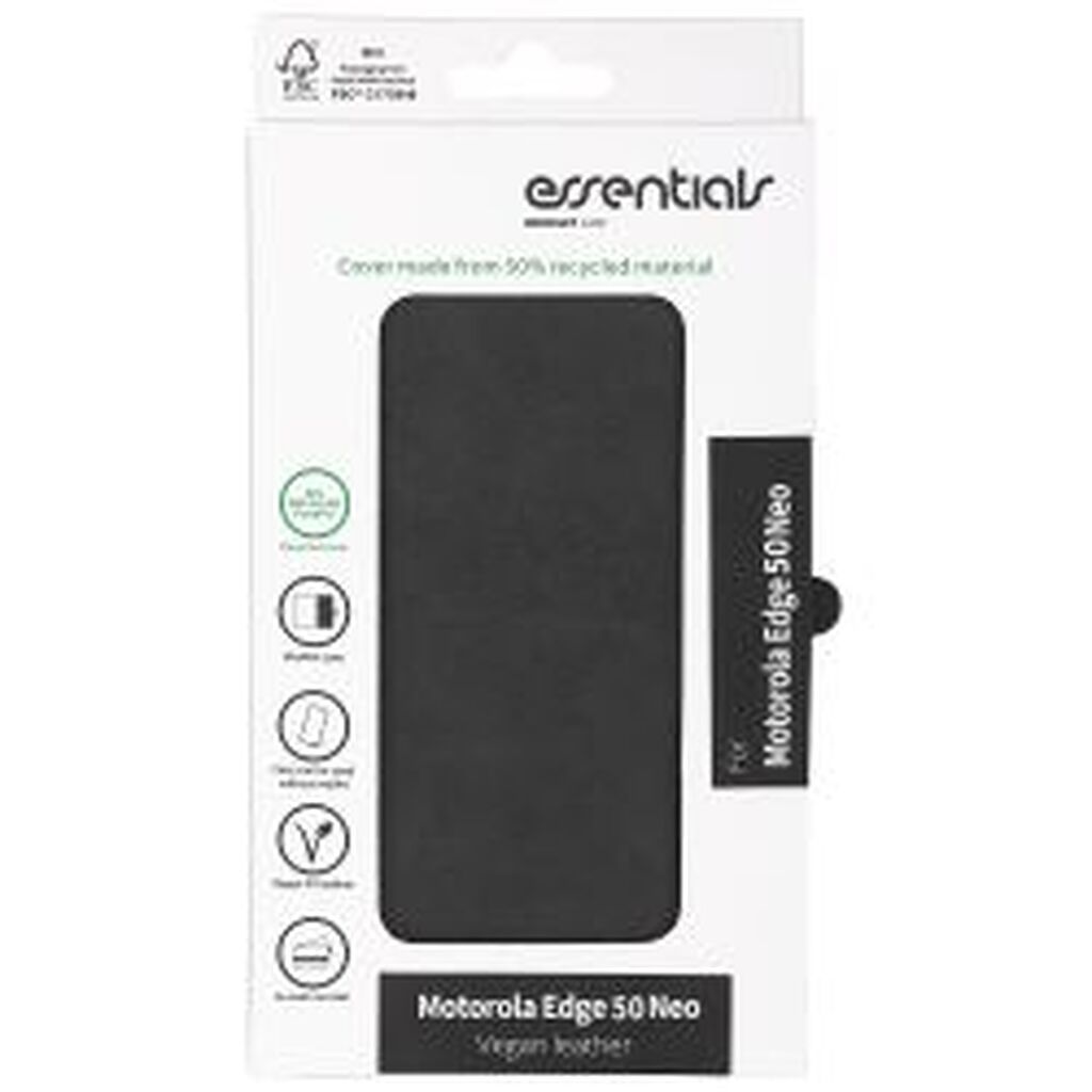 Essentials Motorola Edge 50 Neo Pu Wallet, 3 Cards, Black