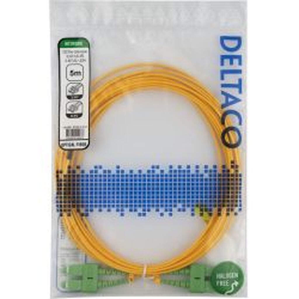 Deltaco Os2 Fiber Cable, Sc - Sc, Duplex, Apc/apc, 5,0m