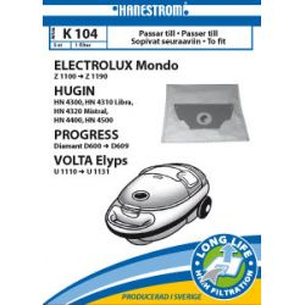 Hanestroem Vacuum Cleaner Bags K104
