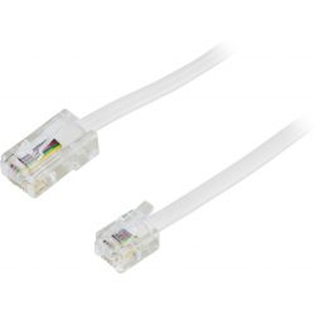 Deltaco Modular Cable, 8p4c To 6p4c(rj11), 5 M, White