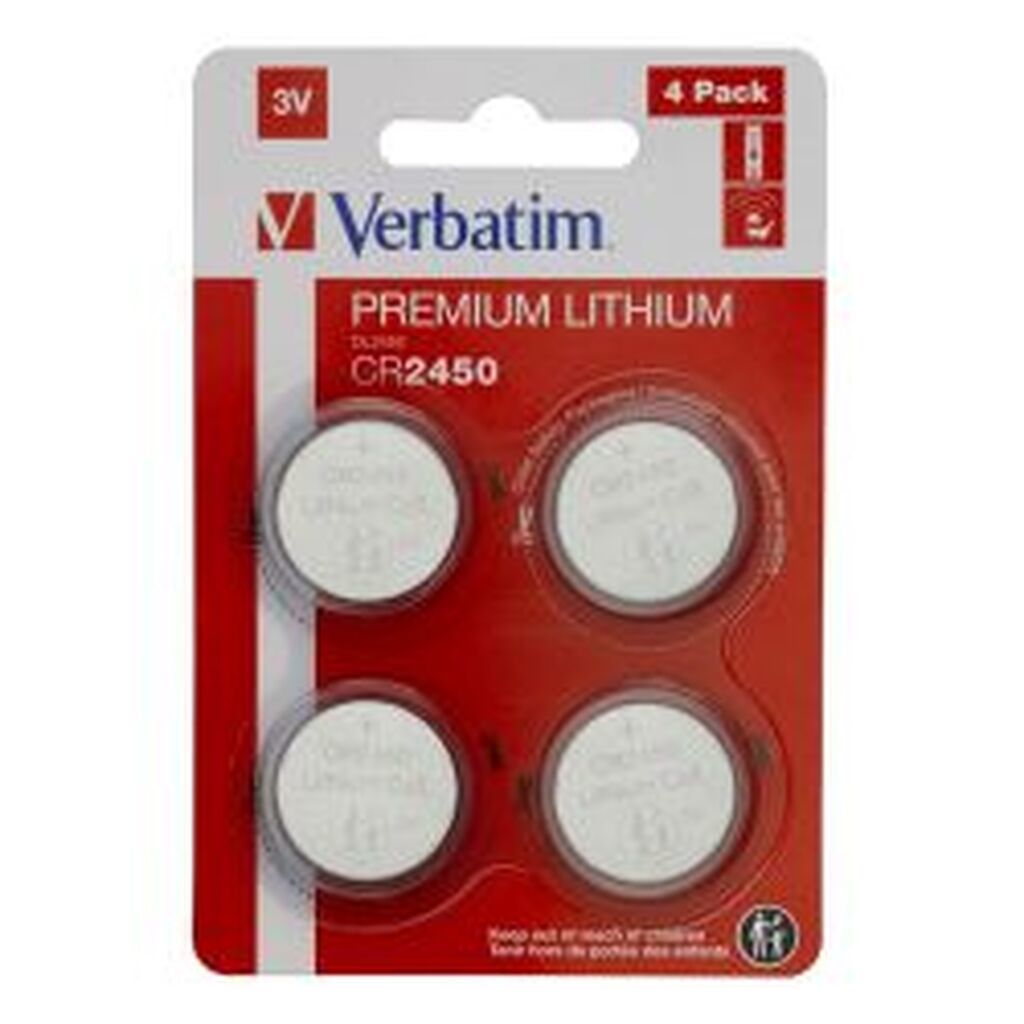 Verbatim Lithium Battery Cr2450 3v 4 Pack - Batteri