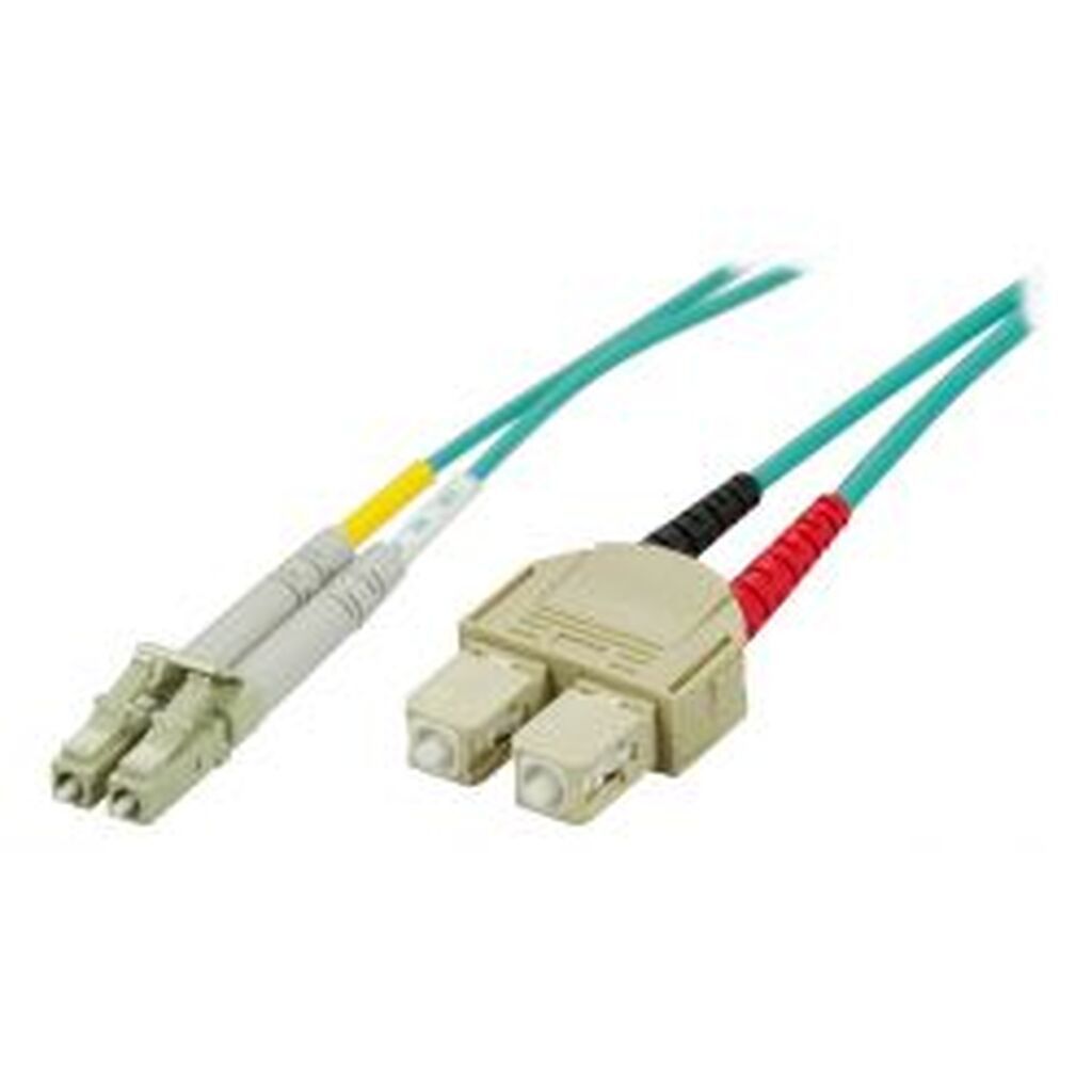 Deltaco Om3 Fiber Cable, Lc - Sc, Duplex, Upc, 50/125, 3m, Blue