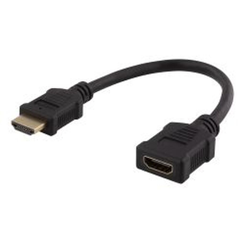 Deltaco Flexible Hdmi Adapter, 0.2m, Hdmi M/f, Uhd, Black