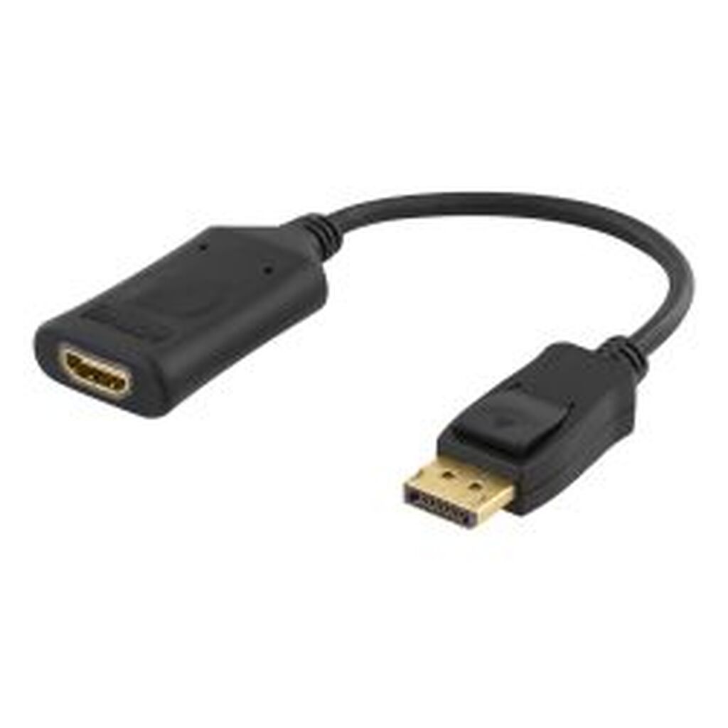 Deltaco Displayport - Hdmi Adapter, 4096x2160 60hz, 0.1m, Black