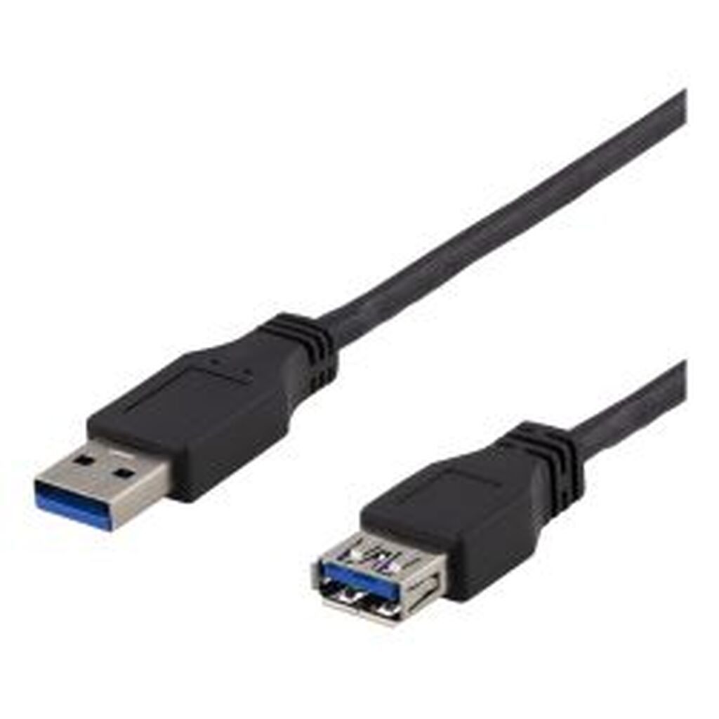 Deltaco Usb 3.1 Gen1 Extension Cable 2m Usba Male&gt;usba Female Black - Ledning