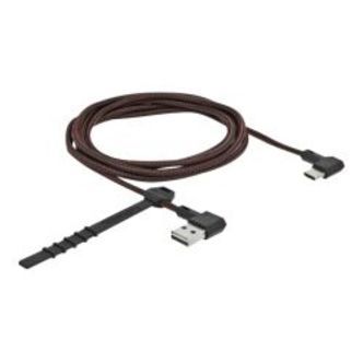 Delock Easy-usb 2.0 Cable Type-a To Usb Type-c Angled Left/right 2m - Ledning