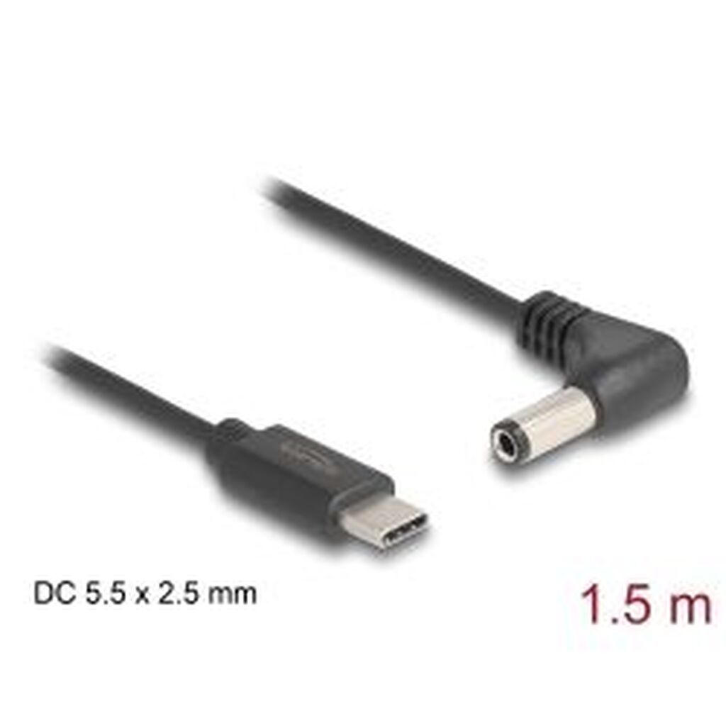 Delock Usb Type-c? Power Cable To Dc 5.5 X 2.5 Mm Male Angled 1.5 M