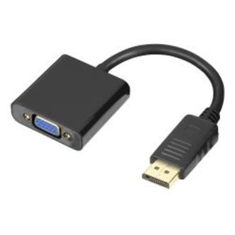 Deltaco Displayport - Vga Adapter, 0.2m, Black - Adapter