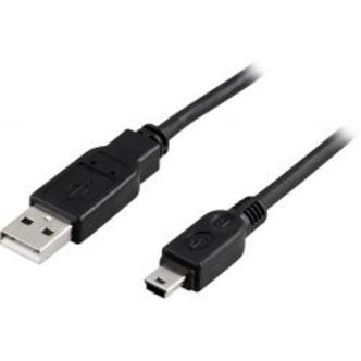 Deltaco Usb 2.0 Cable Type A Male, Type Mini B Male 1m, Black