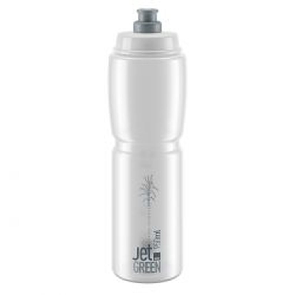 Elite Bottle Jet Green Clear Grey Logo 950ml - Drikkeflaske