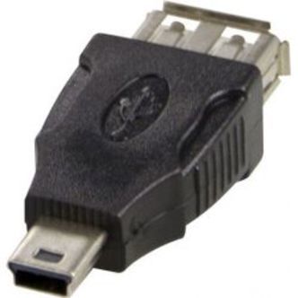 Deltaco Usb-adapter Typ A Fe - Typ Mini-b Ma, Black
