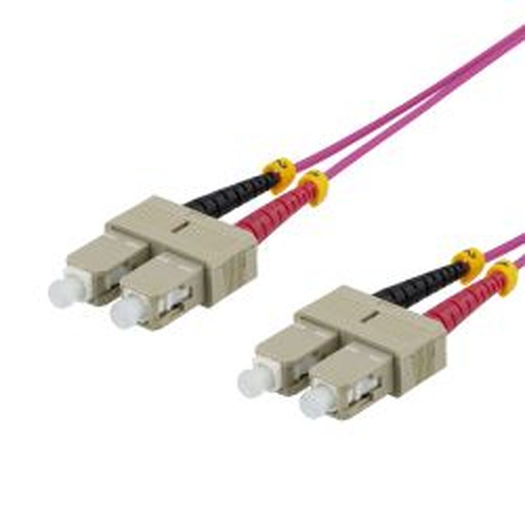 Deltaco Om4 Fiber Cable, Sc-sc Duplex, 50/125, 2m, Pink