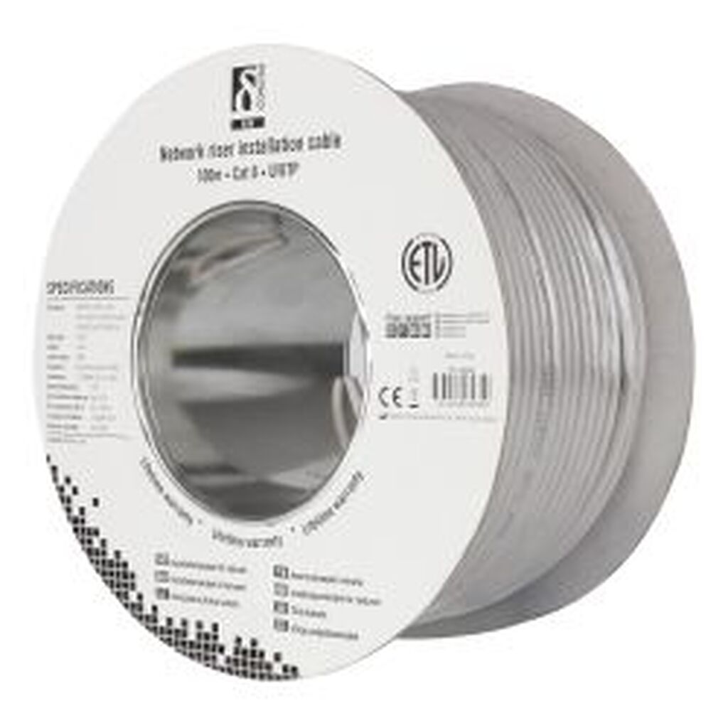 Deltaco U/utp Cat6 Riser Install Cable 100m Drum 250mhz Grey