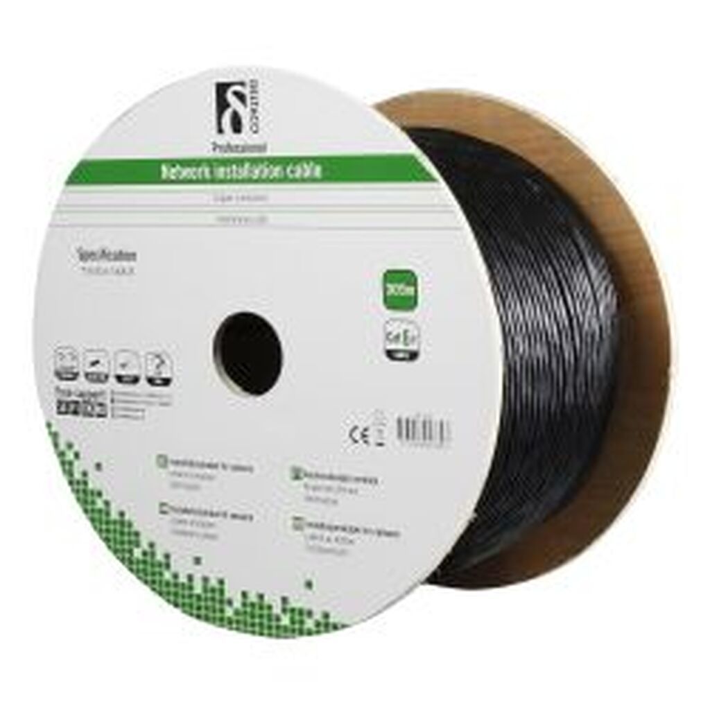 Deltaco S/ftp Cat6a Installation Cable, For Outdoor Use, 305m, Black