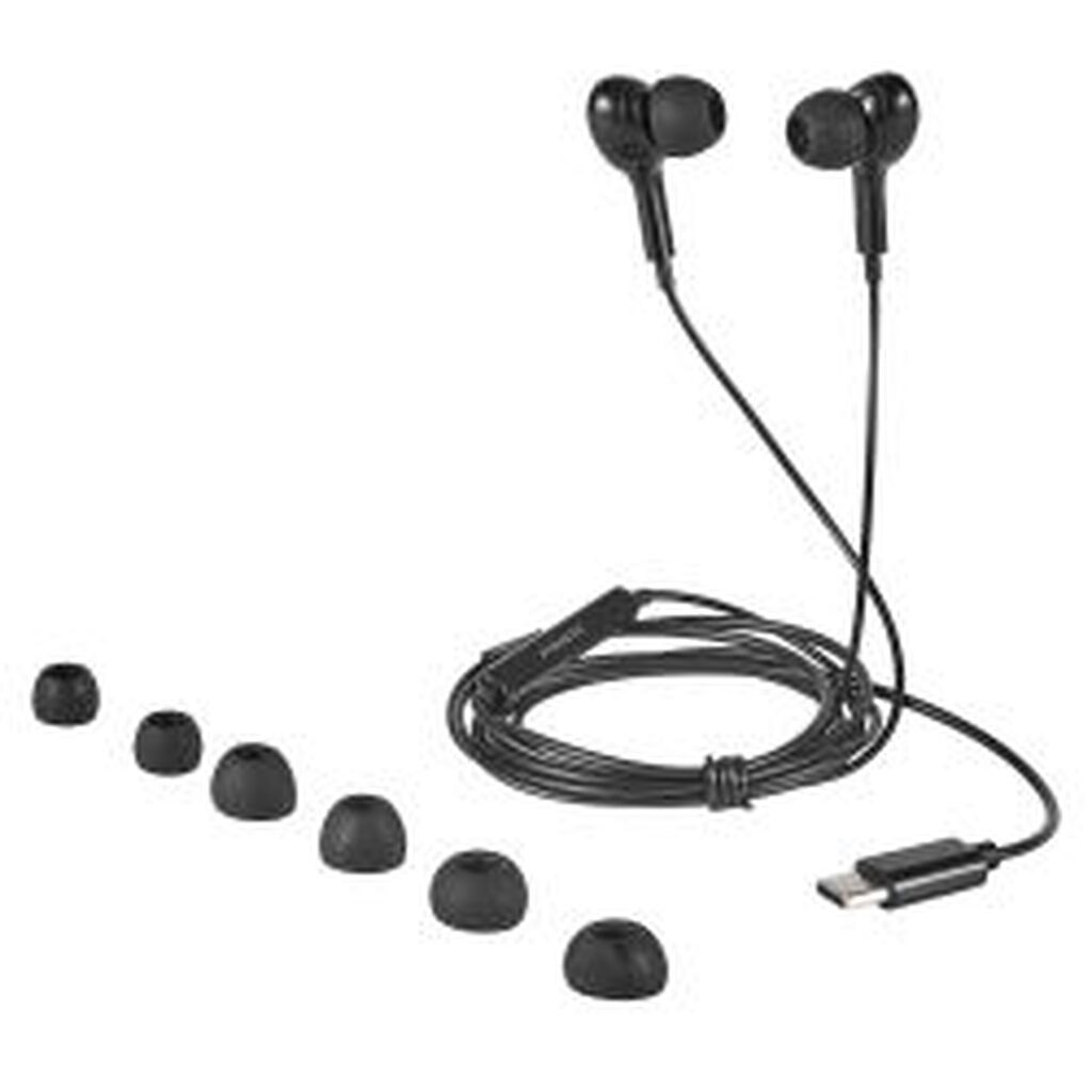 Streetz C220 In-ear Earbuds, 3-button, Usb-c, Black