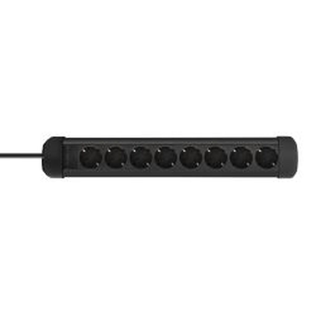 Deltaco Outlet 8xcee 7/3 Outlets, 1xcee 7/7, 3m Cable, Black - Stikdåse