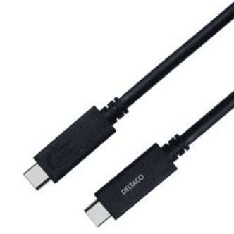 Deltaco Usb4 Gen3, Usb-c - Usb-c, 5a Epr, Black, 0,8m - Kabel