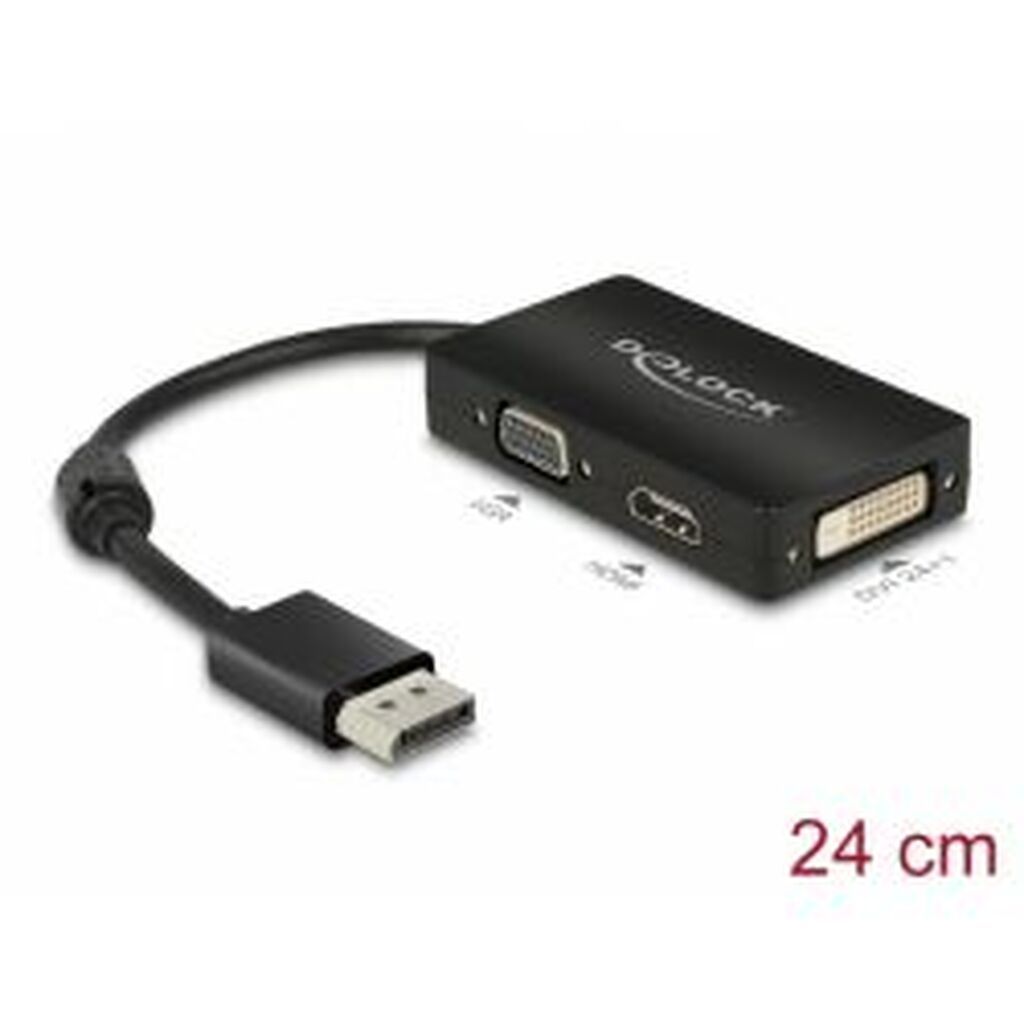 Delock Displayport To Hdmi/vga/dvi Adapter, 1920x1200 In 60hz