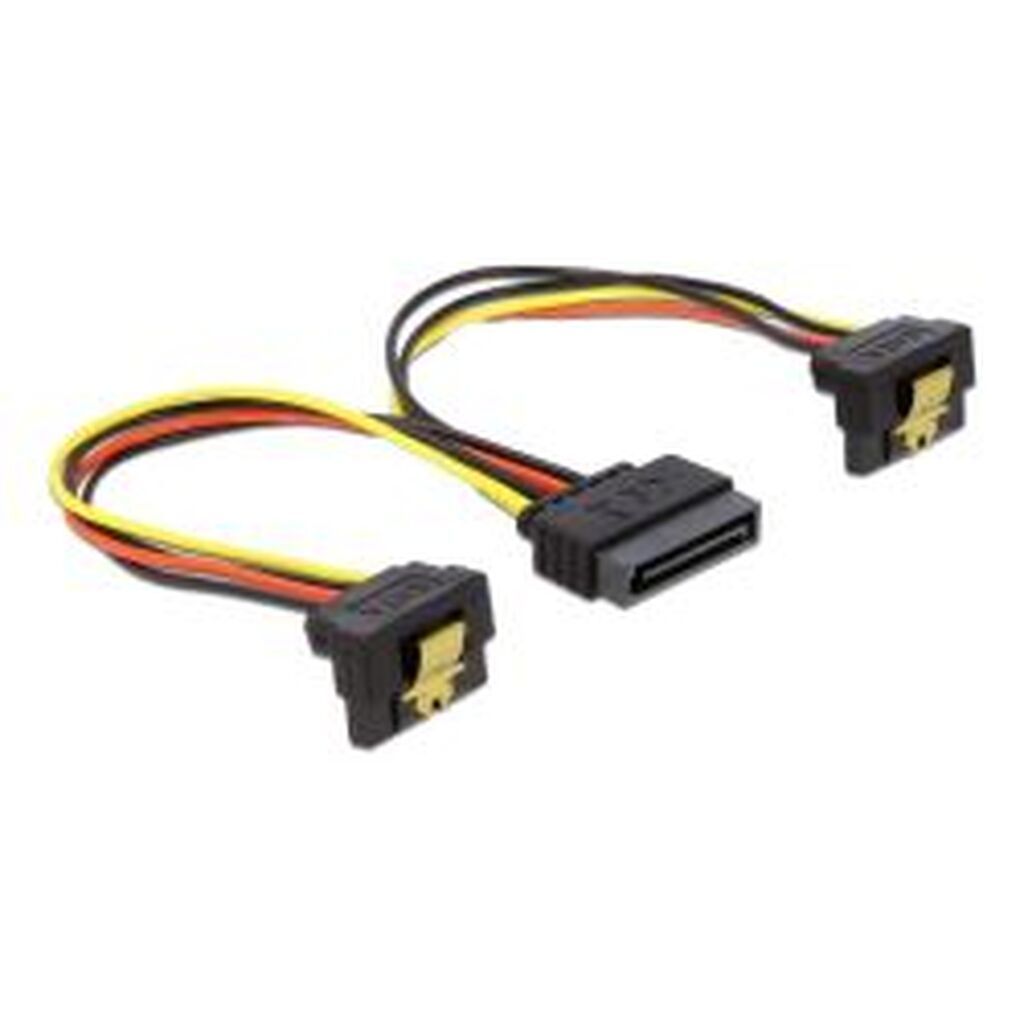 Delock Cable Power Sata 15pin &gt; 2x Sata Hdd, Angled