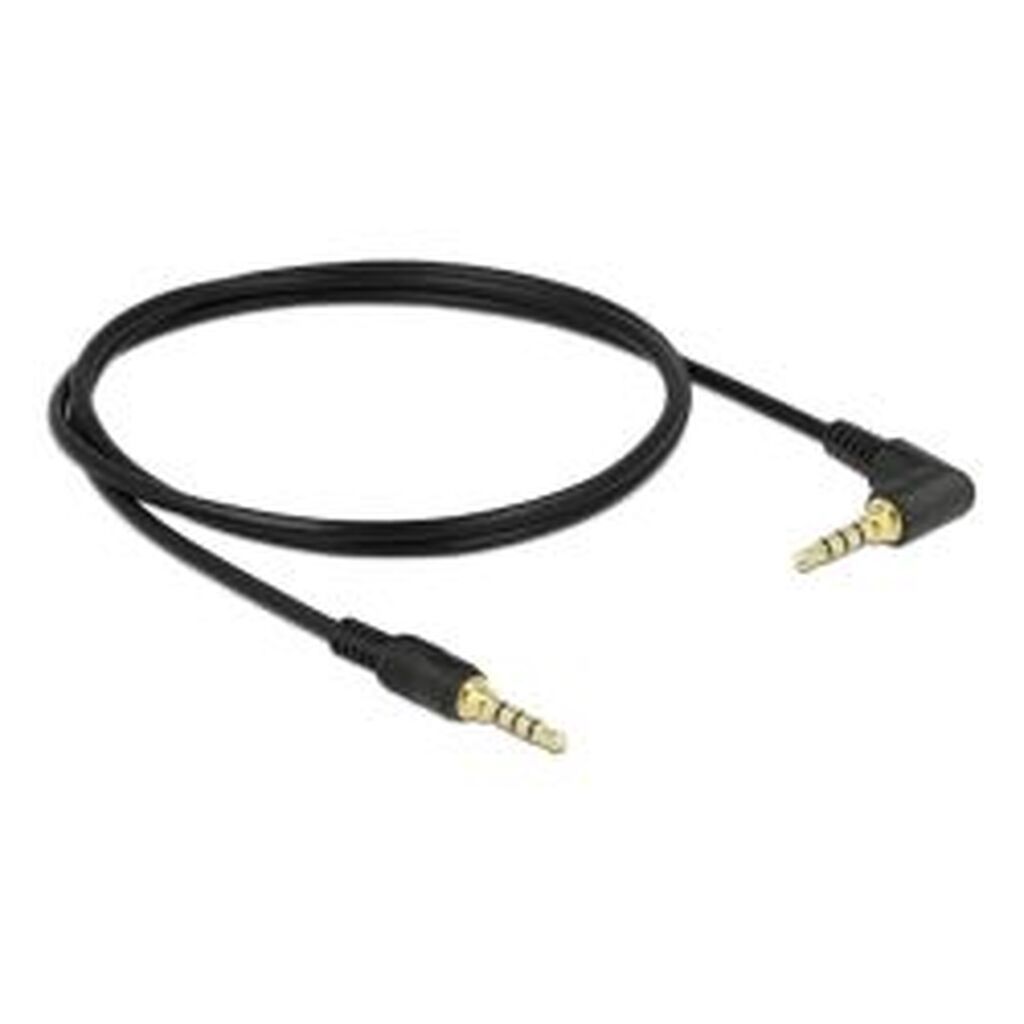 Delock Stereo Jack Cable 3.5 Mm 4 Pin Male &gt; Male Angled 1 M Black