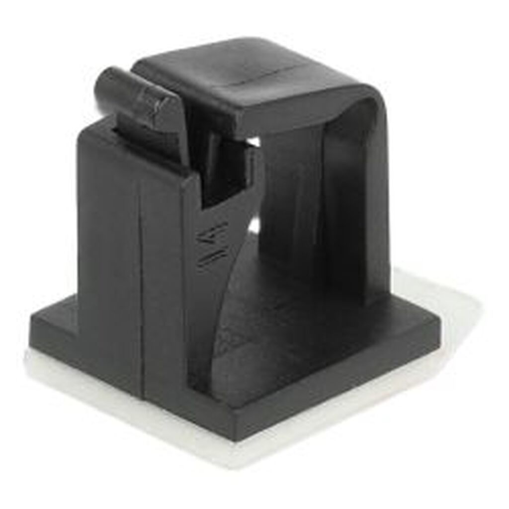 Delock Cable Holder With Locking Clip Self-adhesive Black 10 Pieces