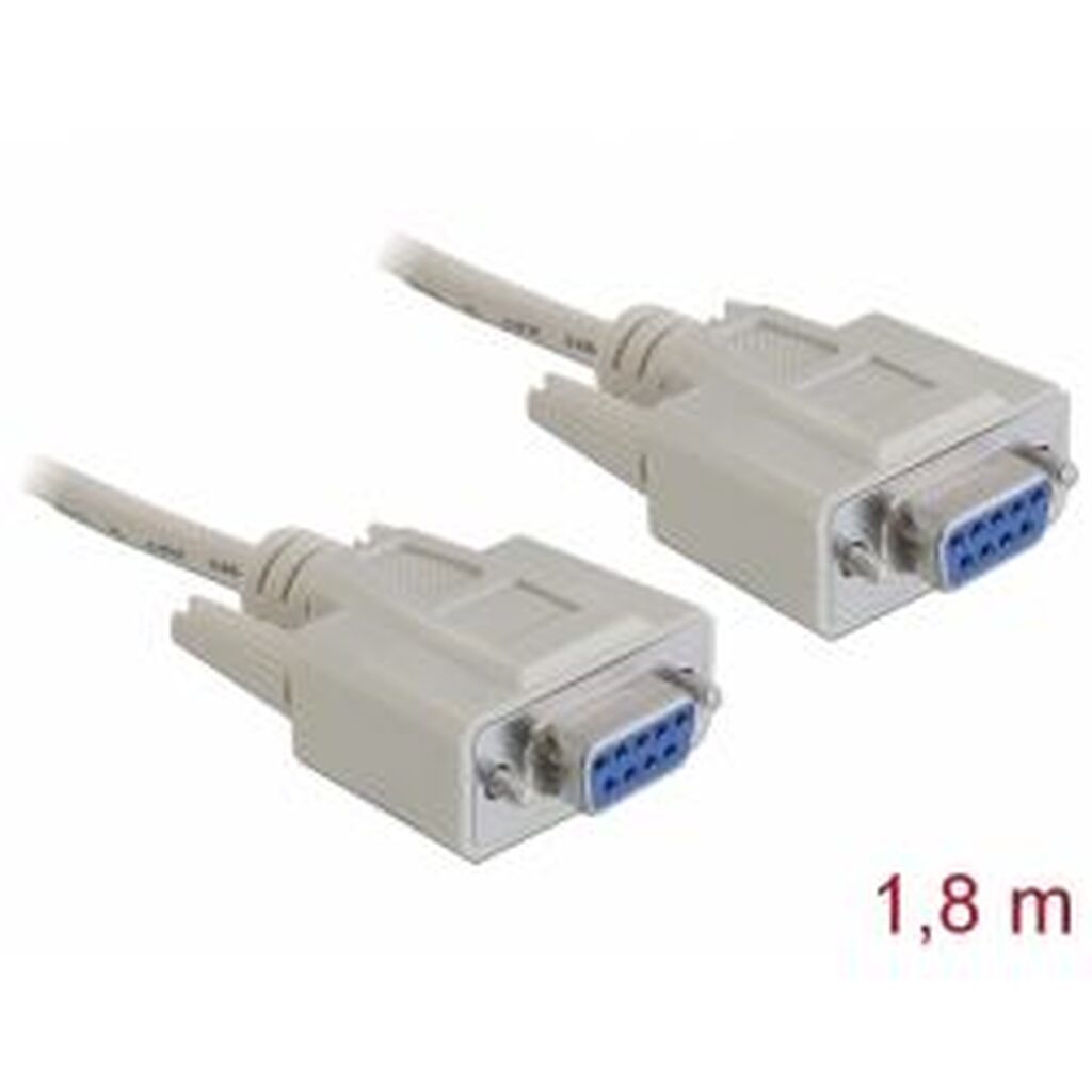 Delock Serial Cable Rs-232 D-sub 9 Female To Female 1.8m Null Modem