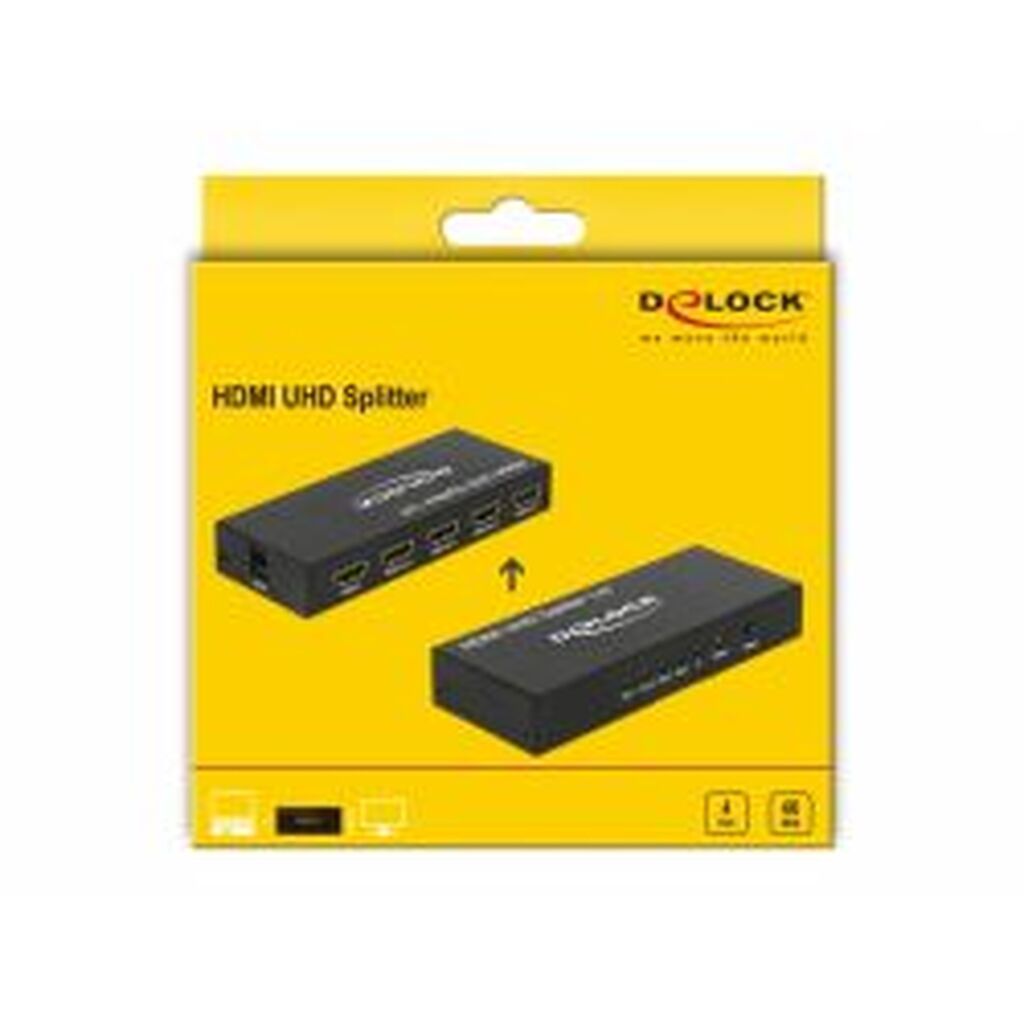 Delock Hdmi Uhd Splitter 1 X Hdmi In &gt; 4 X Hdmi Out 4k