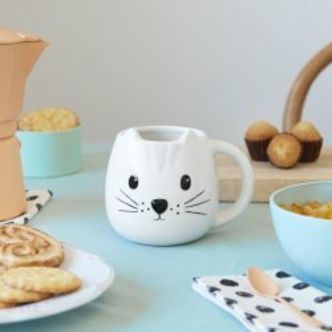 Balvi Mug, Kitty, 400Â ml, White, Ceramic - Krus