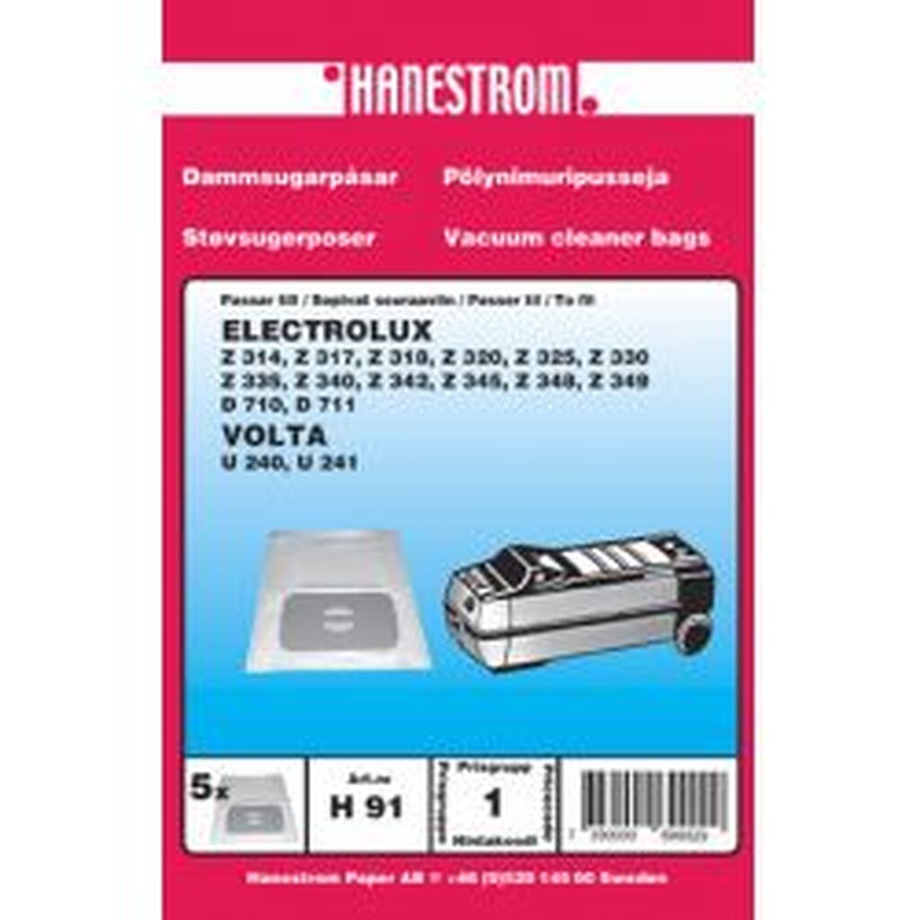 Hanestroem Dammsugarpåsar Electrolux Z 314, Z 320, Z 325