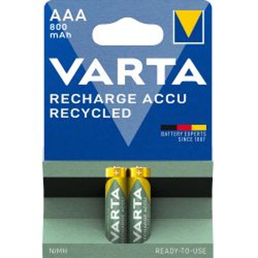 Varta Recharge Charge Accu Recycled Aaa 800mah 2 Pack