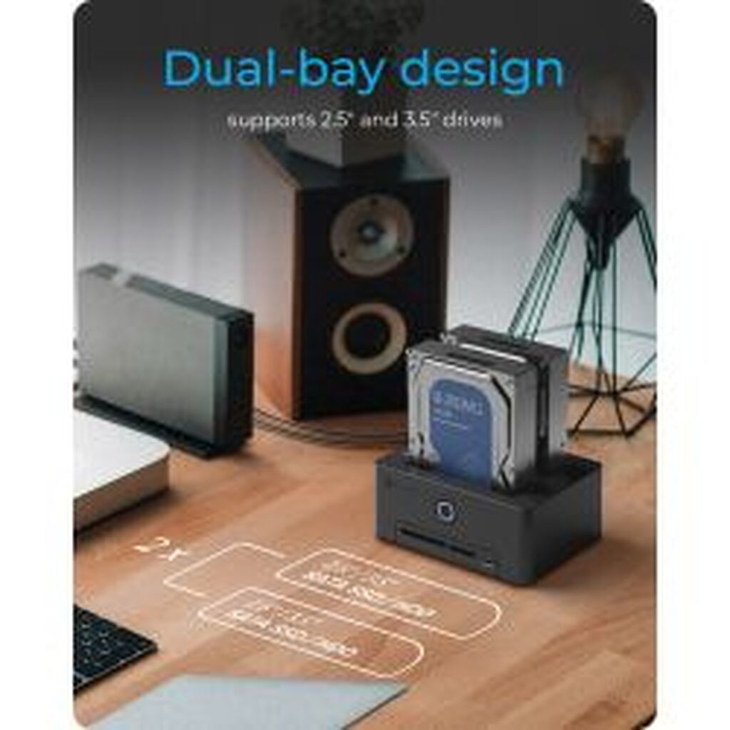 Icy_box 5-in-1 Hdd Dock & Clonestation, Card Reader, Usb Hub