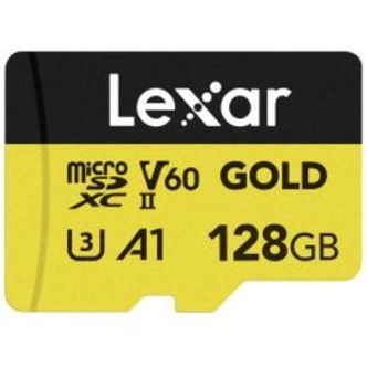 Lexar microSD GOLD UHS-II, R280/W100 C10/A1/U3 (V60) 128GB - Hukommelseskort