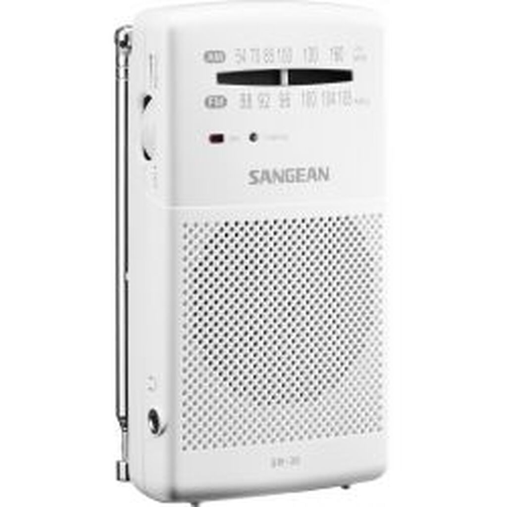 Sangean Sr-35 White Am/fm Analog Pocket Radio With Built-in Speaker