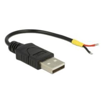 Delock Cable Usb 2.0 Type-a Male &gt; 2 X Open Wires Power 10 Cm