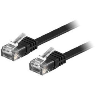 Deltaco U/utp Cat6 Patch Cable, Flat, 5m, 250mhz, Black - Ledning