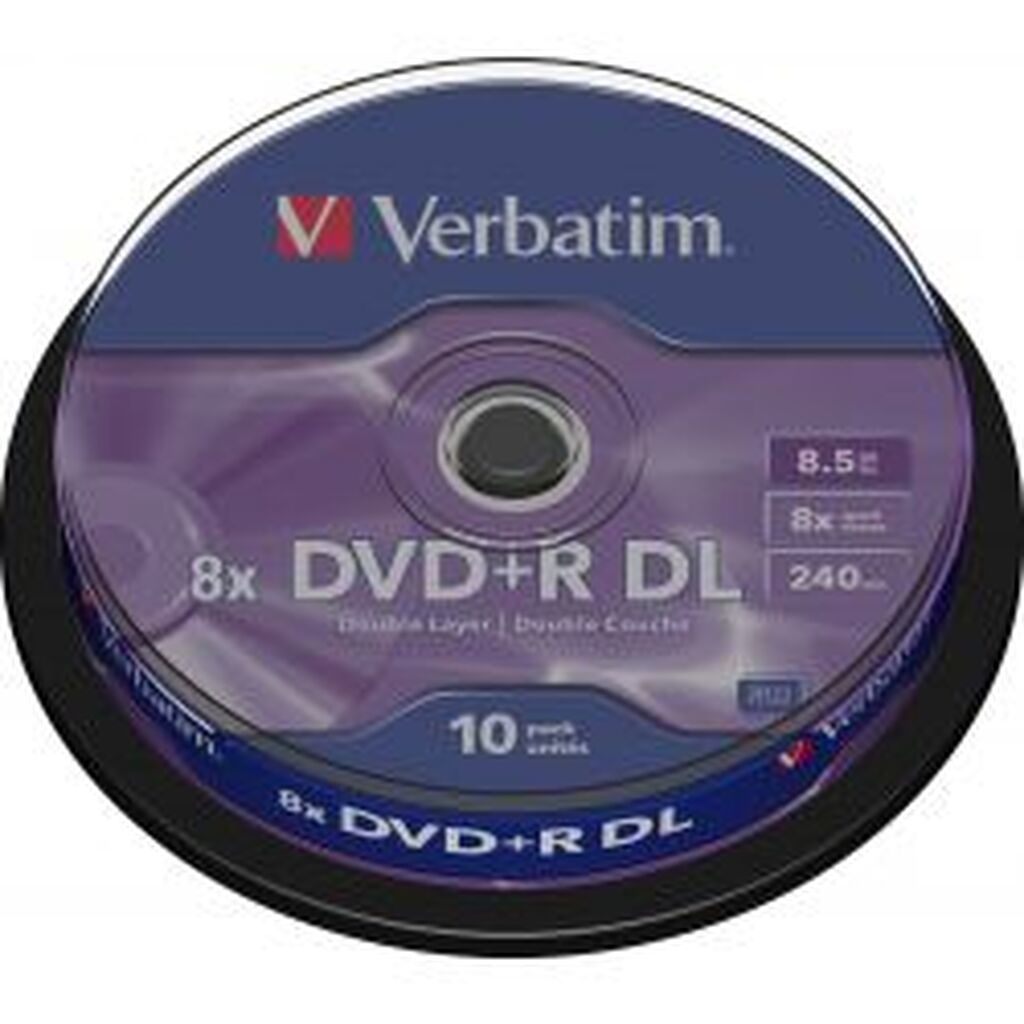 Verbatim Dvd+r Dl, 8x, 8.5 Gb/240 Min, 10-pack Spindel, Azo