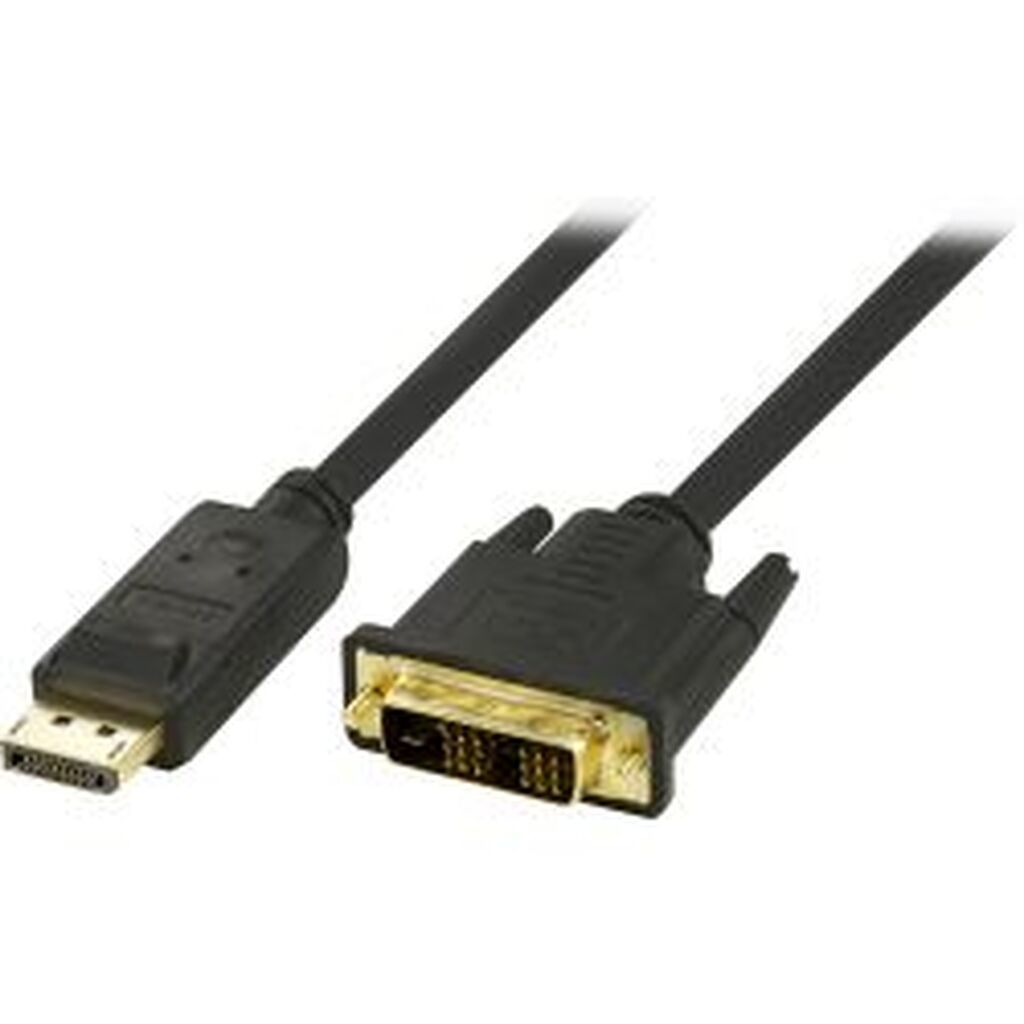 Deltaco Displayport To Dvi Cable, 20-pin Male - Male, 1m, Black
