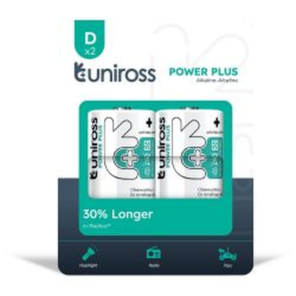 Uniross Power Plus Alkaline D/lr20 1.5v - Pk2