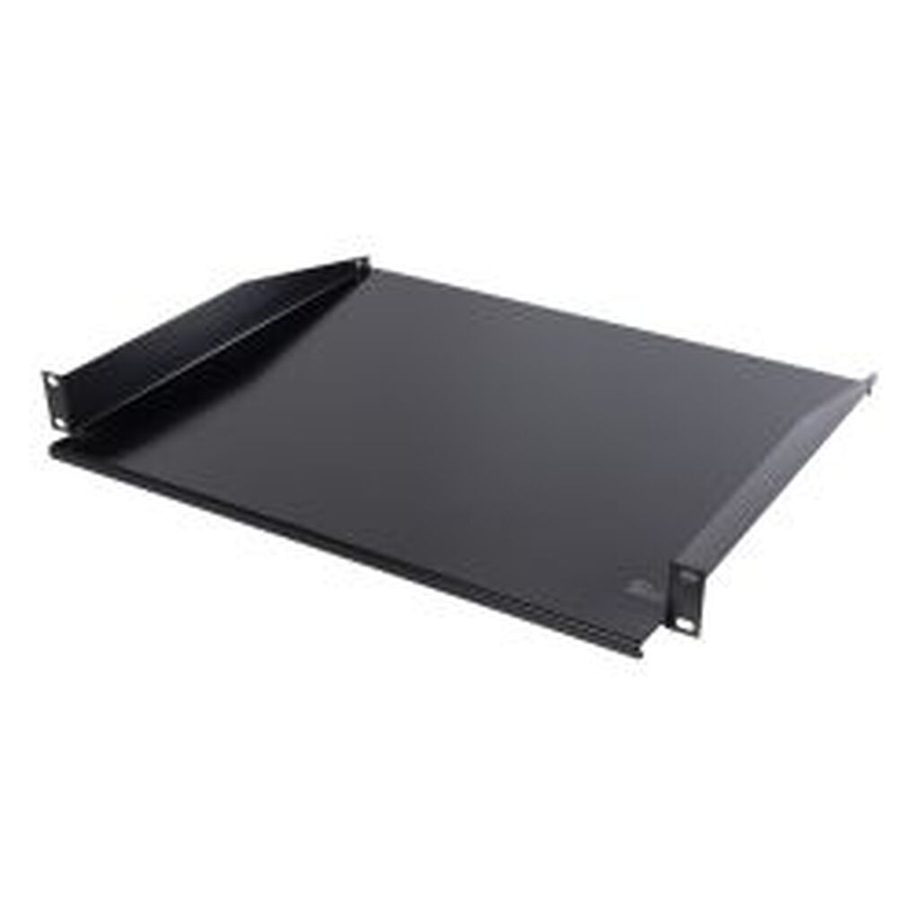 Deltaco 19 Fixed Shelf, 1u, 381mm Deep, Max 8kg, Black