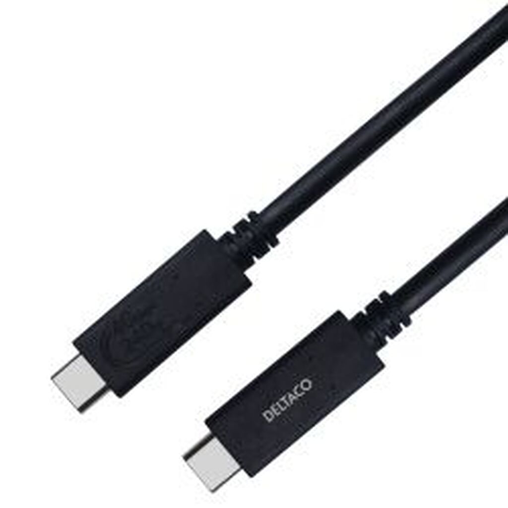 Deltaco Usb4 Gen3, Usb-c - Usb-c, 5a Epr, Black, 0,8m - Kabel