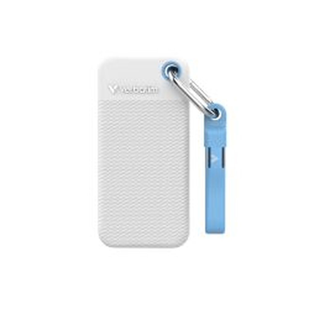 Verbatim Pocket Ssd Usb 3.2 Gen 2 1tb White/light Blue W/2x Sleeves