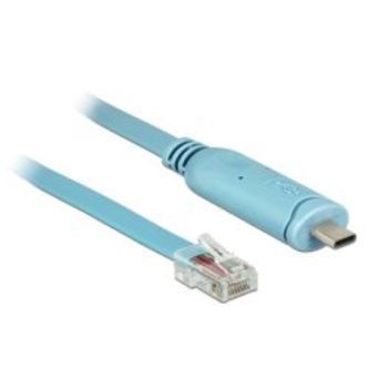 Delock Adapt Usb 2.0 Typec Male&gt;1xserial Rs-232 Rj45 Male 3.0m Blue