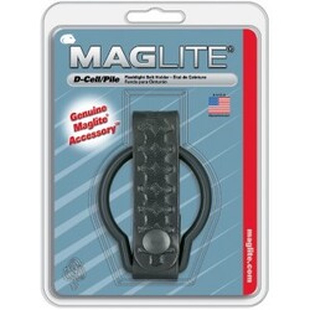 Mønstrad bælteholder med ringe til D-celle