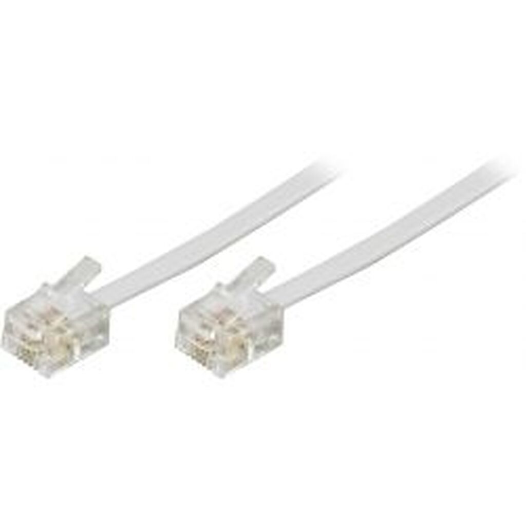 Deltaco Modular Cable, 6p4c(rj11) To 6p4c(rj11), 10m, White