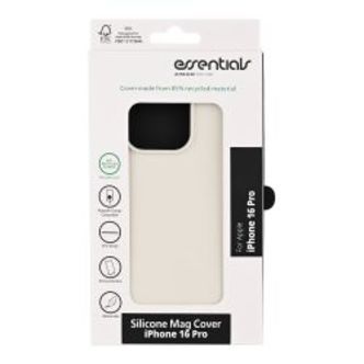 Essentials Iphone 16 Pro Silicone Mag Back Cover, Recycled, White