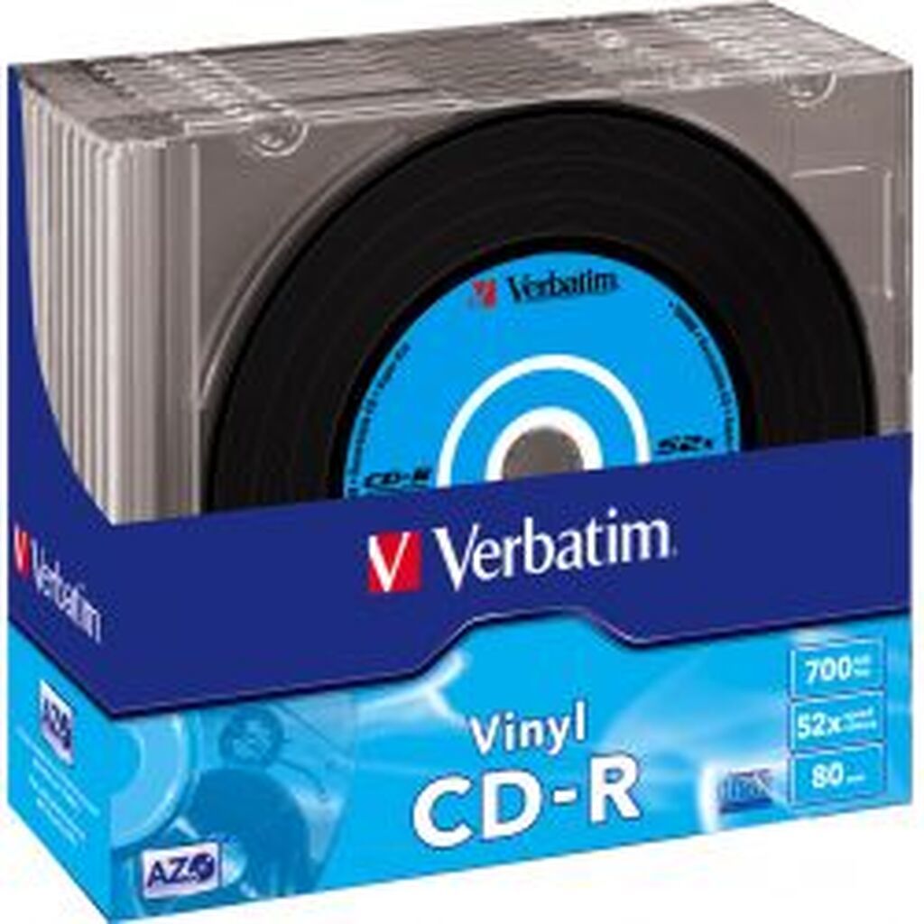 Verbatim Cd-r, 52x, 700 Mb/80 Min, 10-pack Slimcase, Vinyl