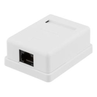 Deltaco Unshielded Network Socket, Surface Utp 1xrj45, Cat6, White