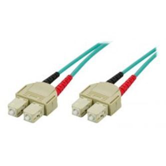 Deltaco Om3 Fiber Cable, Sc - Sc, Duplex, Multimode, 50/125, 15m